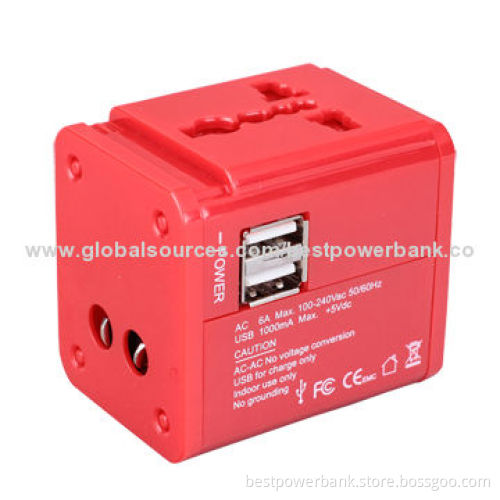 5V/2.1A Dual-USB International Travel Adapter with UK/US/AU/EU Plug
